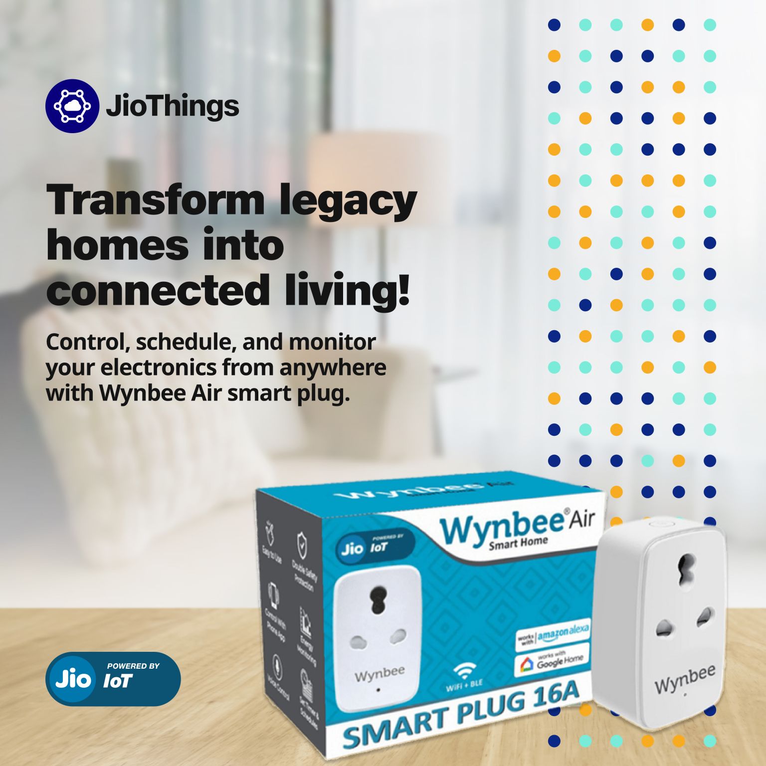 Jio IoT Launches Wynbee Smart Plug, Redefining Smart Living!!